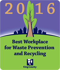 2016 best workplace for waste prevention and recycling badge